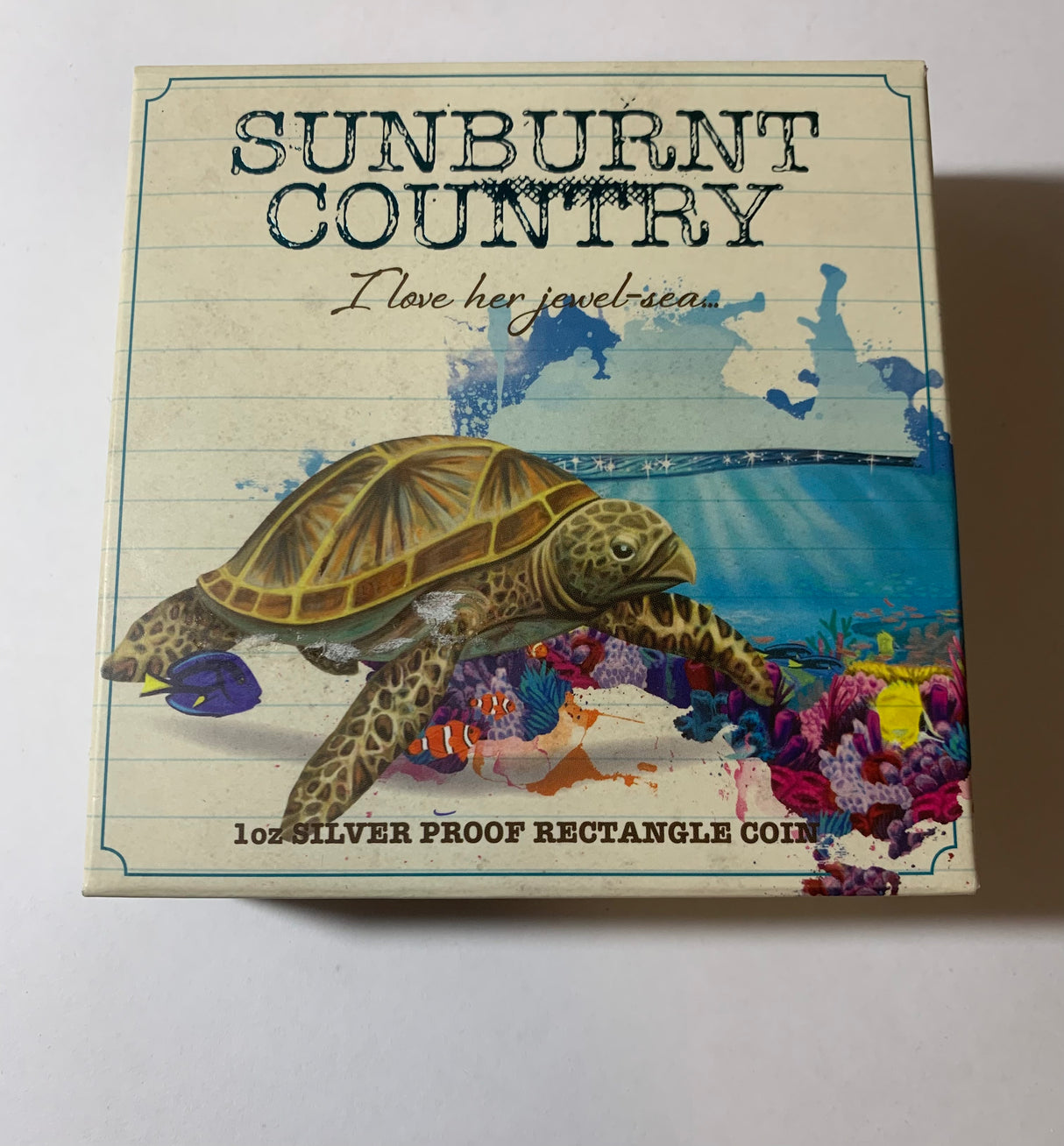2015 $1 1oz Silver Proof Rectangular Coin. Sunburnt Country Series. I Love Her Jewel-Sea.