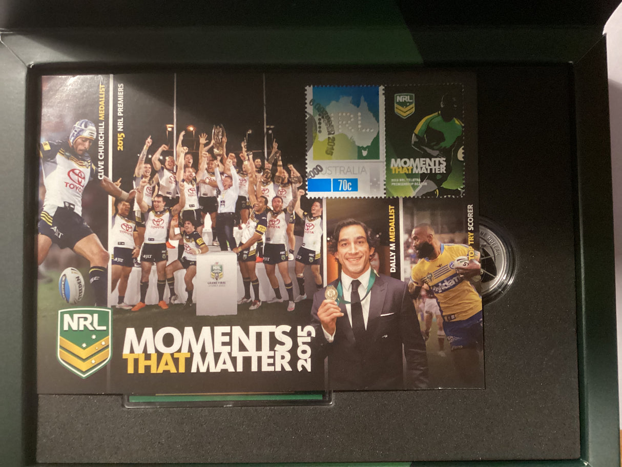 2015 Moments the Matter. NRL. The Ultimate Collection. Fine Silver Coin, Trading Cards, Maxicard.