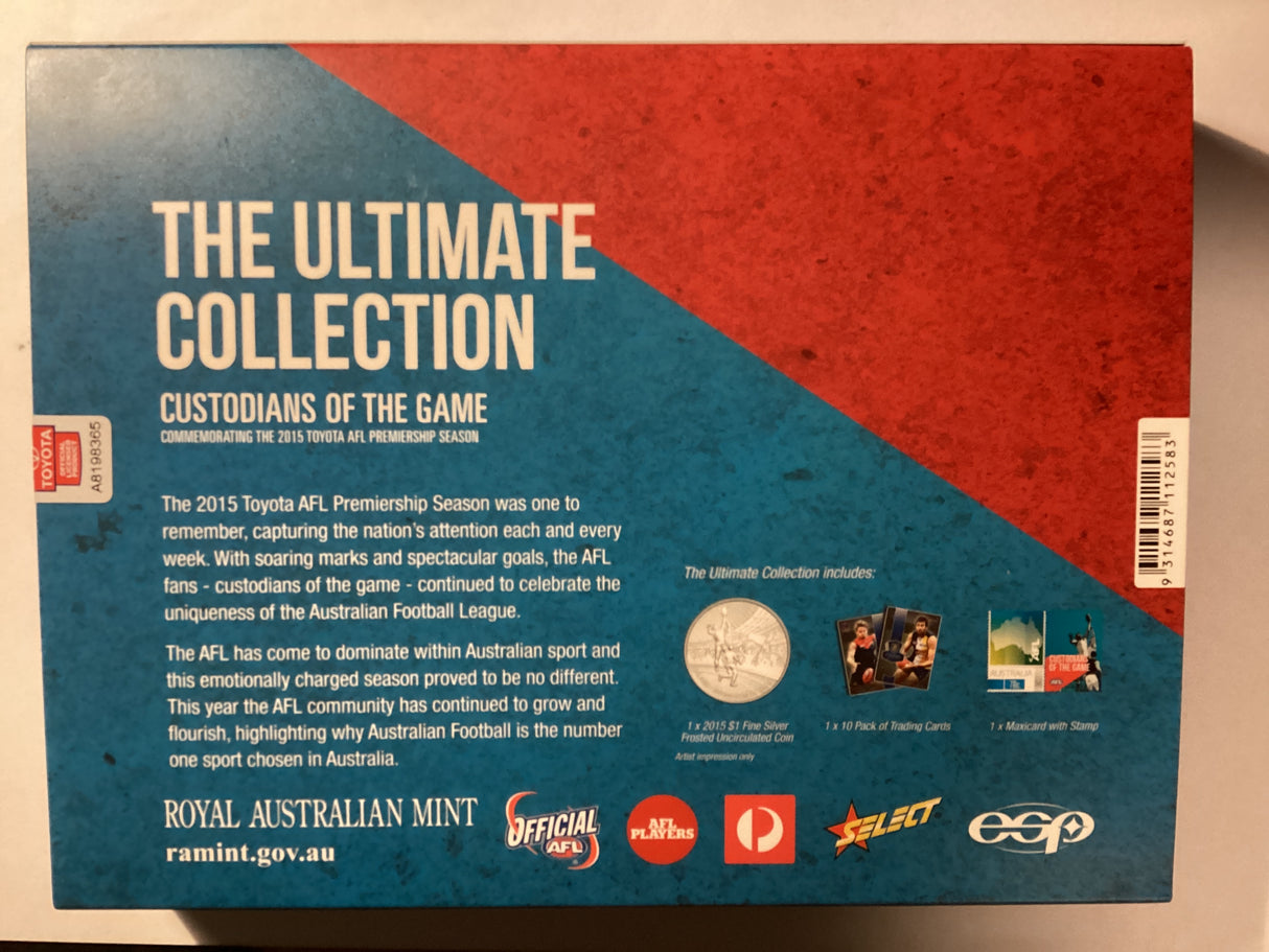 2015 Custodians of the Game. AFL. The Ultimate Collection. Fine Silver Coin, Trading Cards, Maxicard.