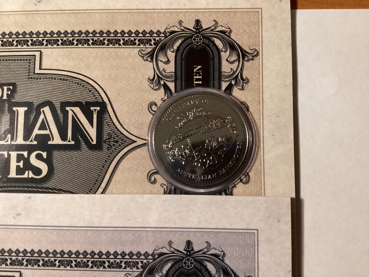 2013 Centenary of Australian Banknotes Three Coin Uncirculated Set.