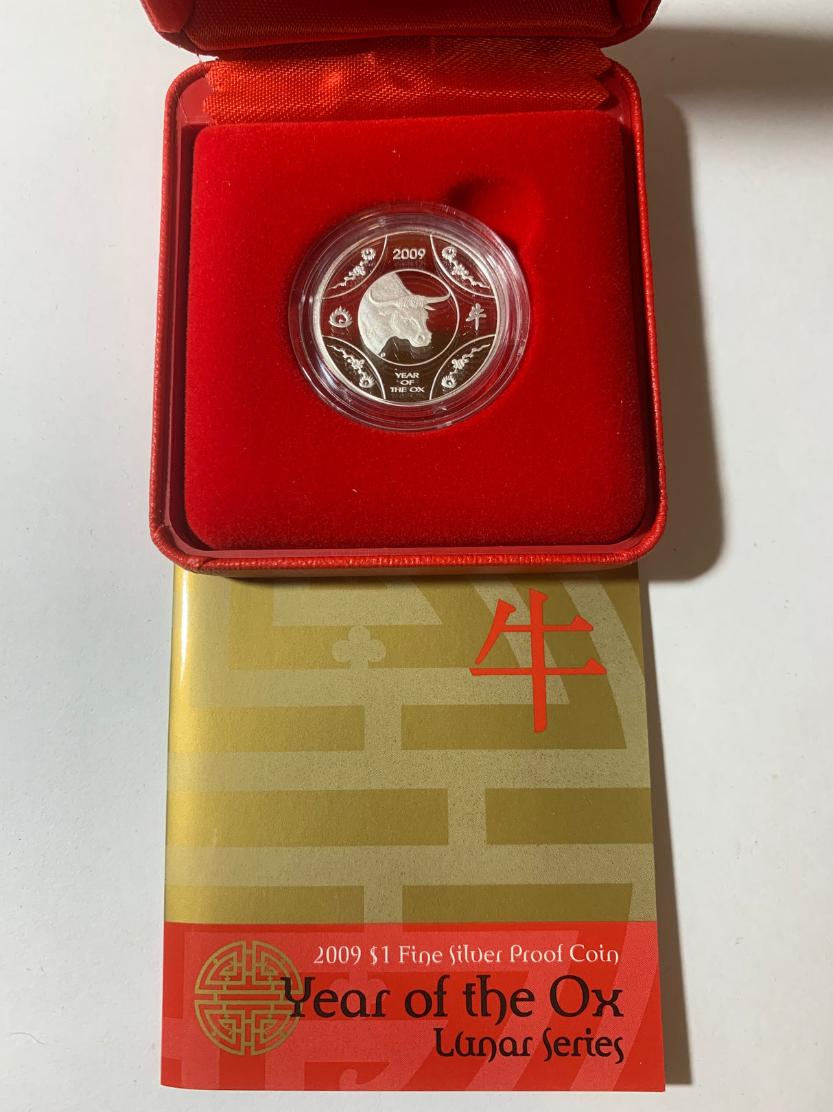 2009 $1 Silver Proof Coin. Year of the Ox. Lunar Series.