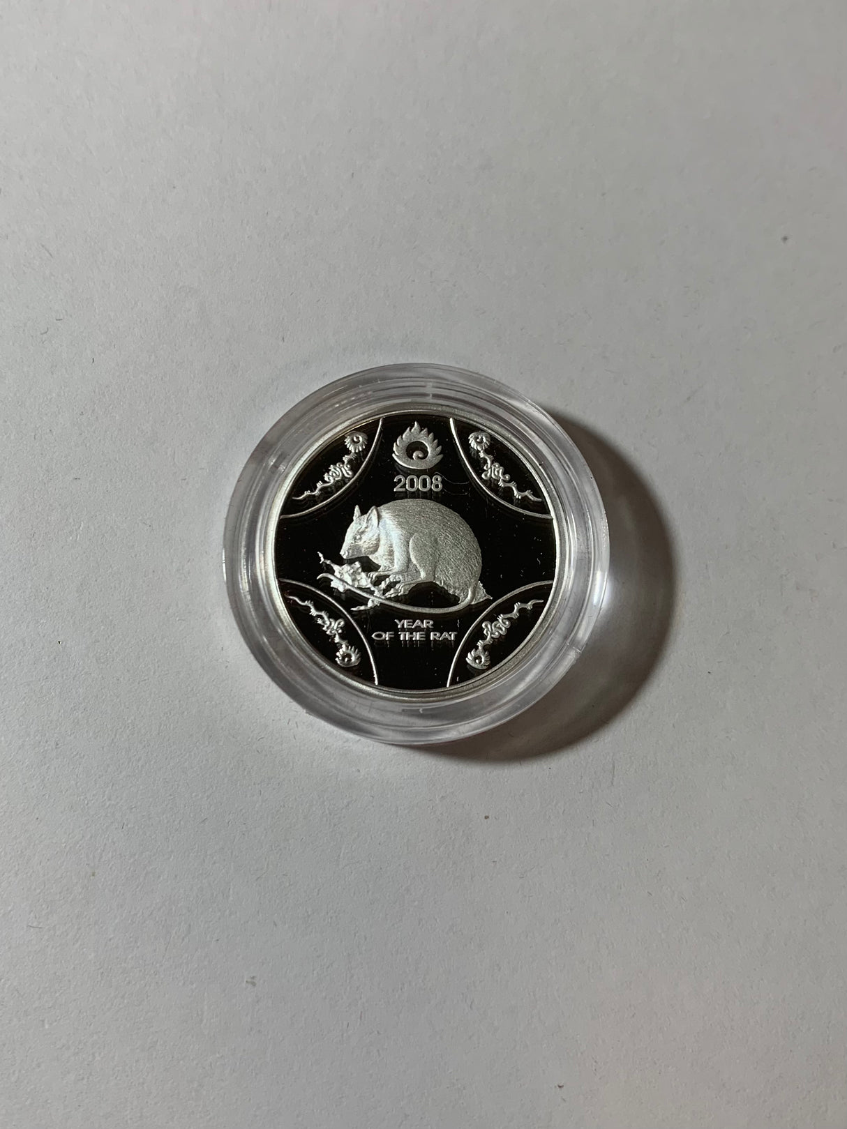 2008 $1 Silver Proof Coin. Year of the Rat. Lunar Series.