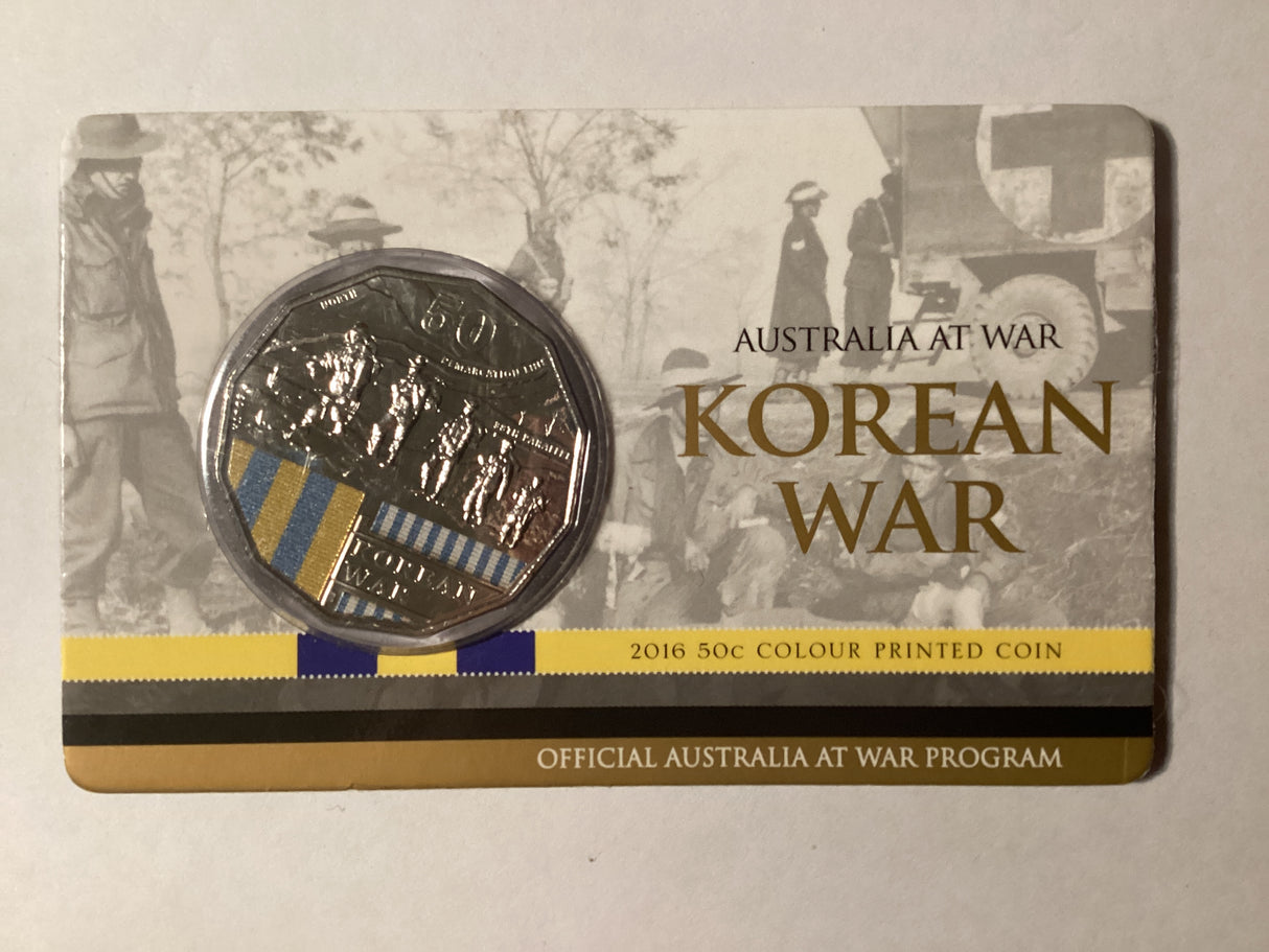 2016 50c Uncirculated Carded Coin. Australia at War. Korean War