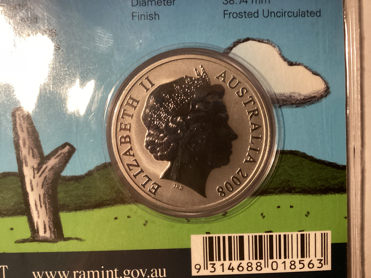 2008 $1 Frosted Uncirculated Coin. Artists Series. Reg Mombassa.
