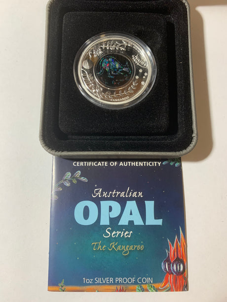 2013 $1 1oz Silver Proof Coin. Australian Opal Series. Kangaroo.