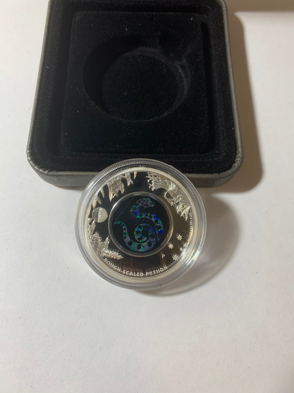 2015 $1 1oz Silver Proof Coin. Australian Opal Series. Rough Scaled Python.