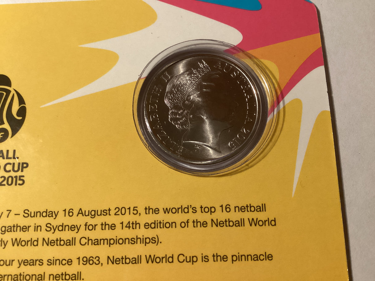 2015 20c Carded Uncirculated Coin. Netball World Cup. Sydney.