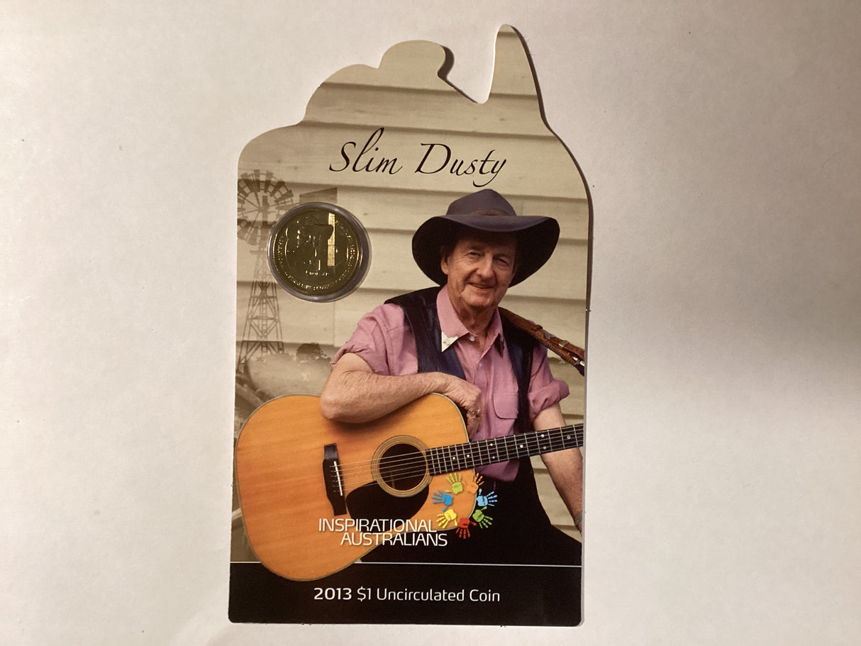 2013 $1 Uncirculated Carded Coins. Inspirational Australians. Slim Dusty.
