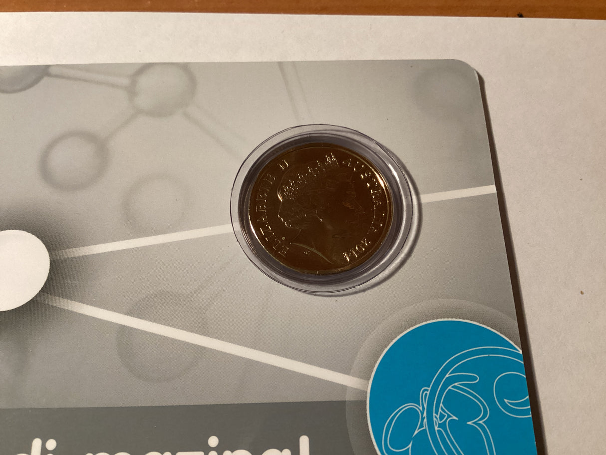 2014 $1 Uncirculated Cared Coin. Medi-mazing! A Nation of Great Inventors.