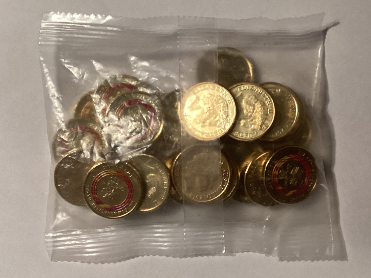 2018 $2 Gold Coast Commonwealth Games Security Bag. Red Logo.