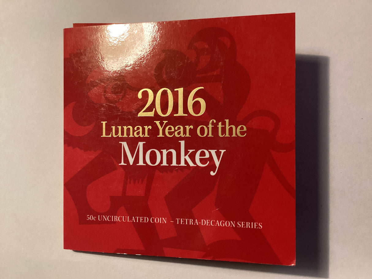 2016 50c Tetra-Decagon Lunar Series. Year of The Monkey.