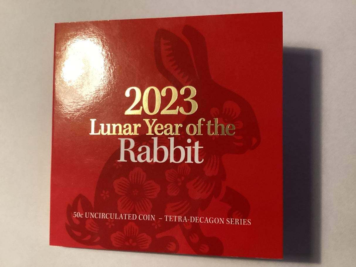 2023 50c Tetra-Decagon Lunar Series. Year of The Rabbit.