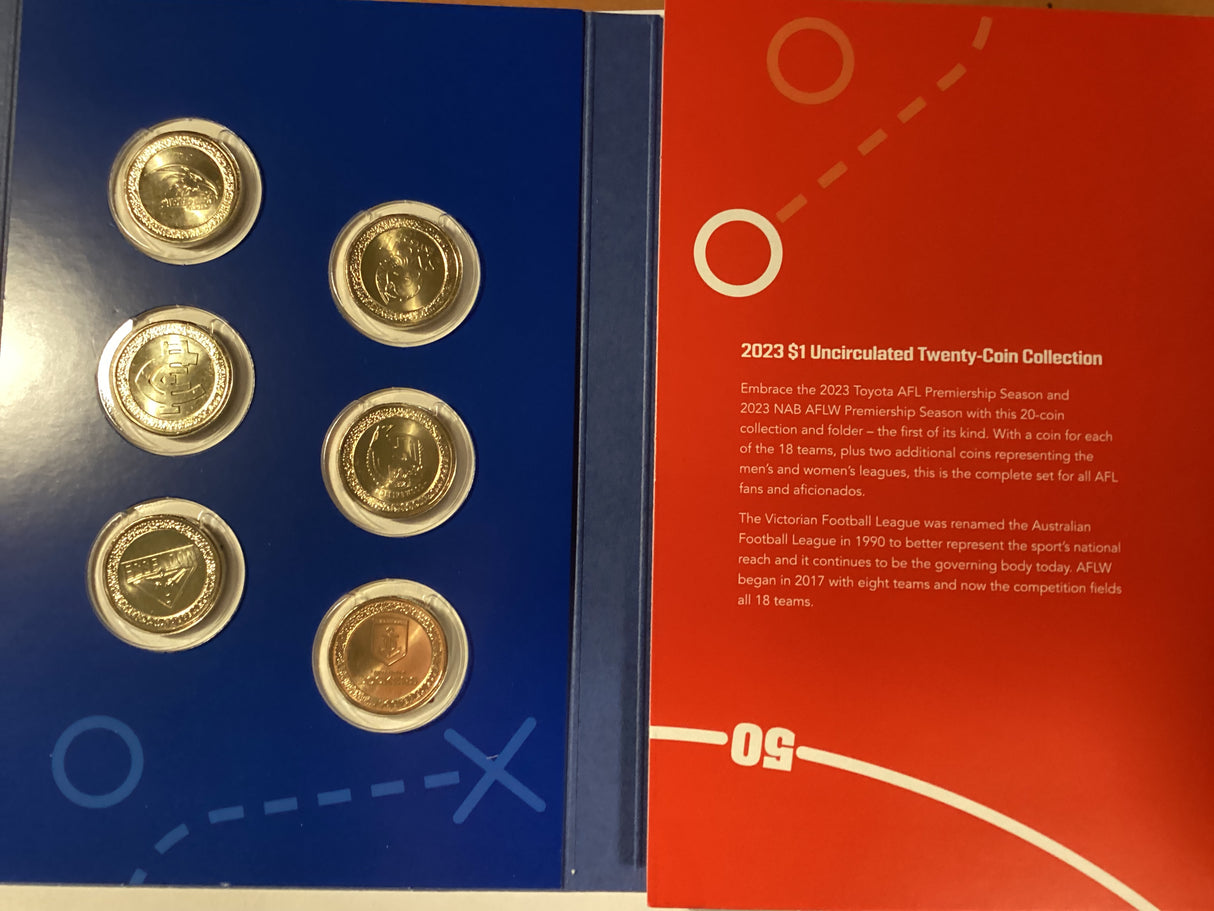 2023 $1 Uncirculated Coin Set. Australian Football League 20 Coin. AFL