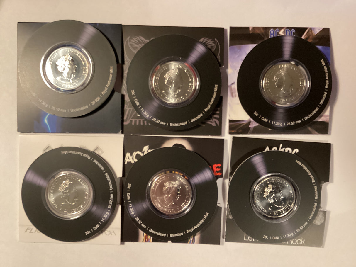 2022/2023 Uncirculated Coin Set. ACDC Volume 2. 6 Coin Set.