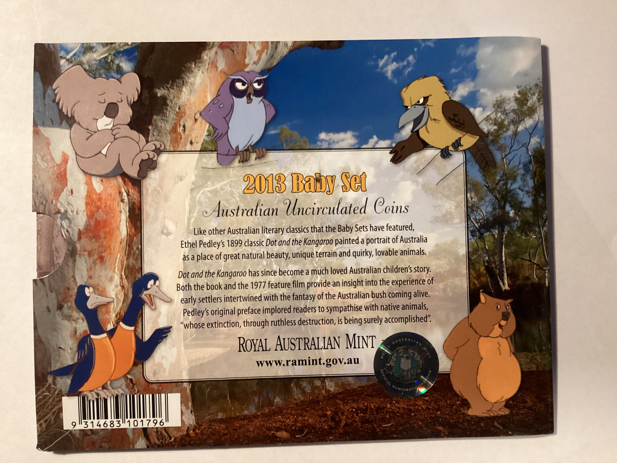 2013 Australian Uncirculated Baby Coin Set. Dot and the Kangaroo.