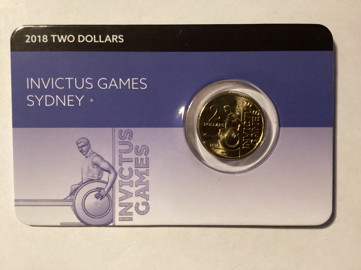 2018 $2 Uncirculated Carded Coin. Downies. Invictus Games