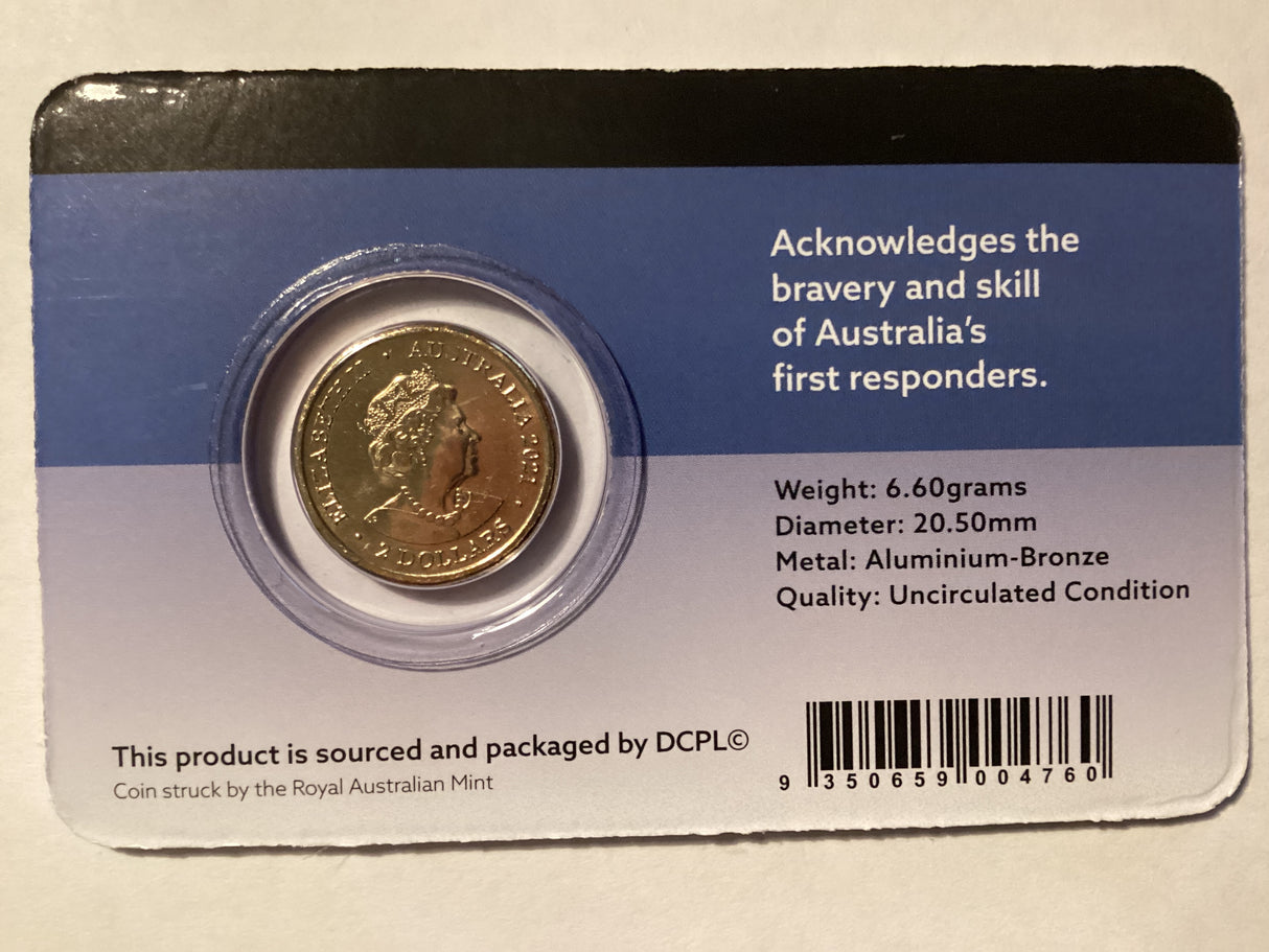 2021 $2 Uncirculated Carded Coin. Downies. Australian Ambulance Services.