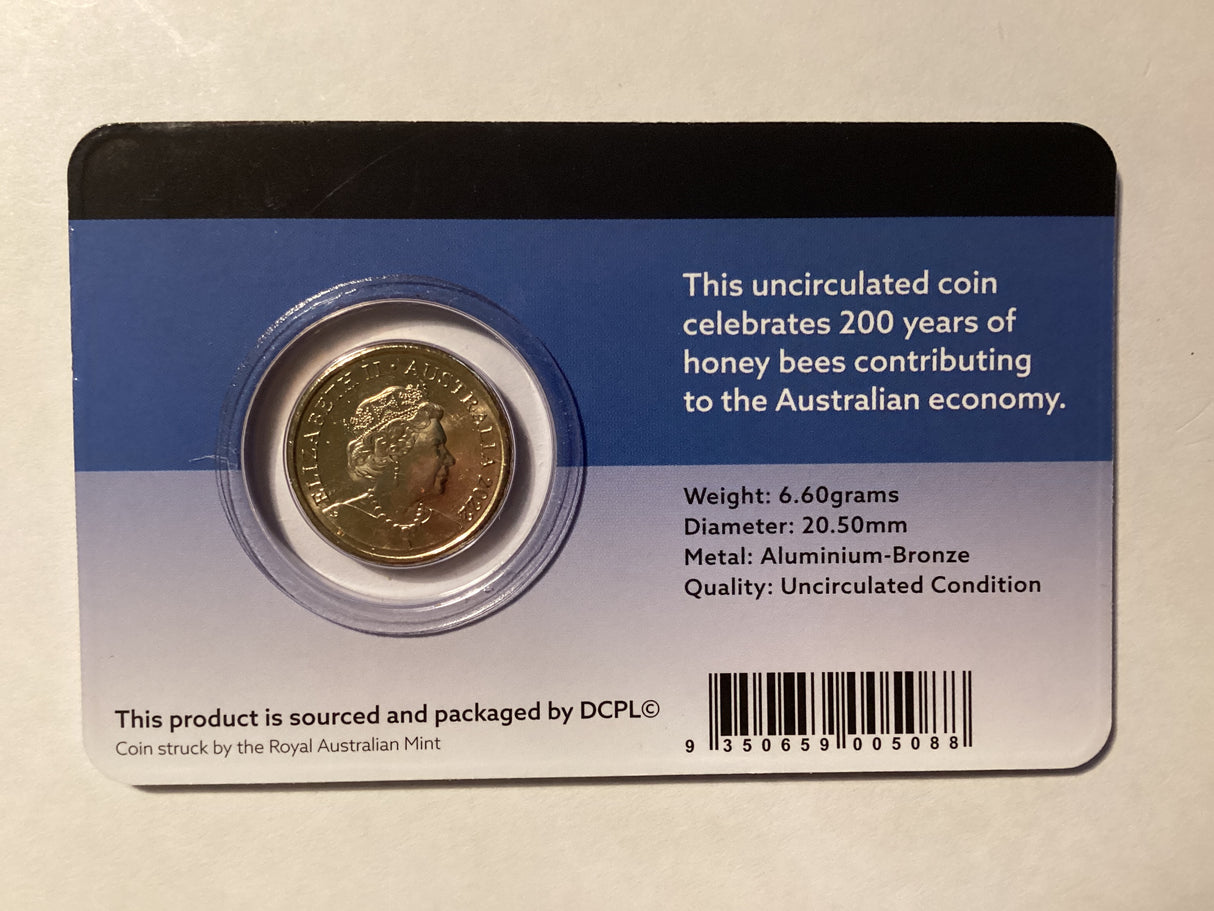 2022 $2 Uncirculated Carded Coin. Downies. Honey Bee.