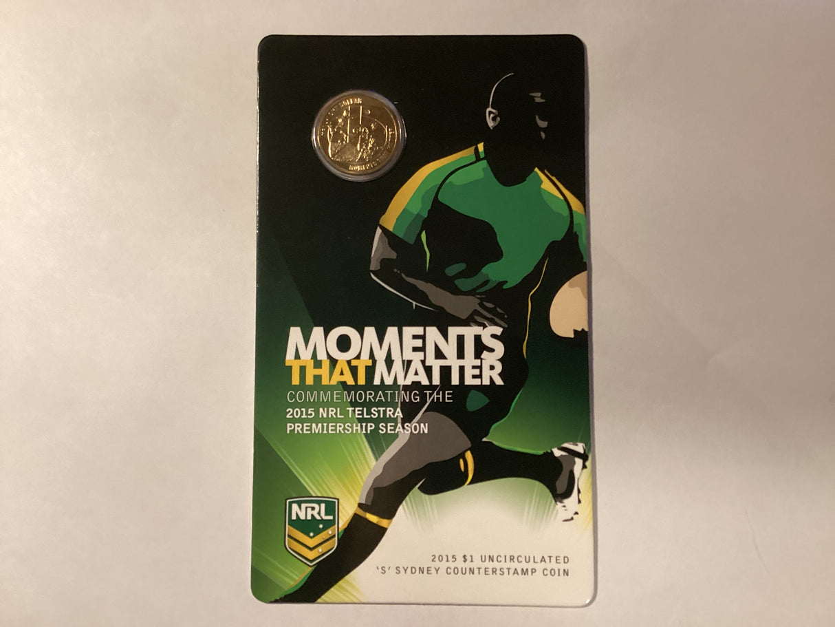 2015 $1 Uncirculated Carded Coin. Moments that Matter. Commemorative 2015 NRL Season.