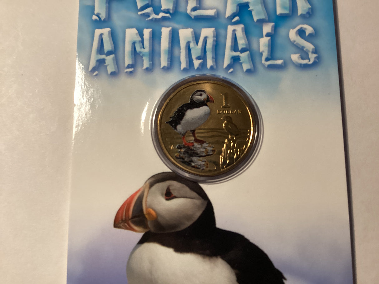 2013 $1 Colour Printed Coin. Polar Animals. Atlantic Puffin.