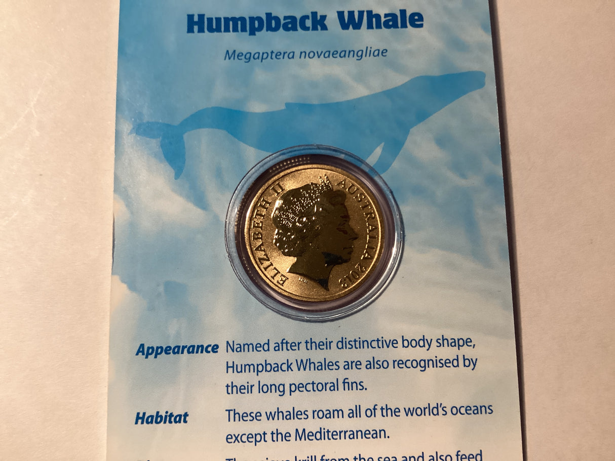 2013 $1 Colour Printed Coin. Polar Animals. Humpback Whale.
