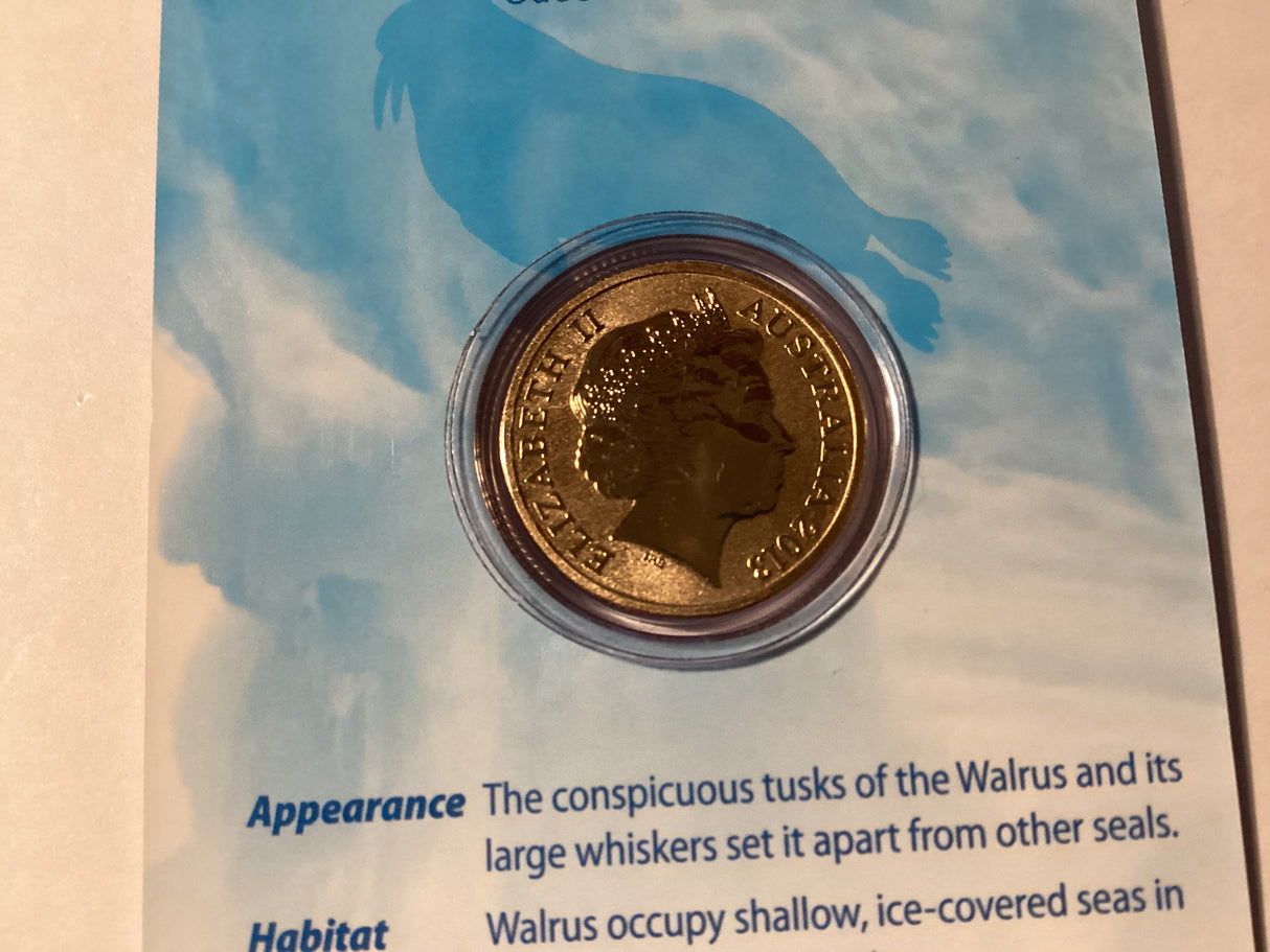 2013 $1 Colour Printed Coin. Polar Animals. Walrus.