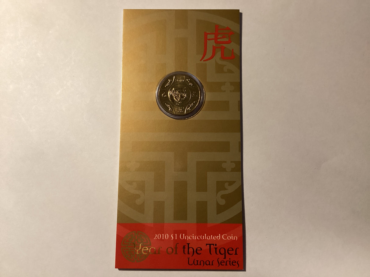 2010 $1 Uncirculated Coin. Lunar Series. Year of the Tiger.