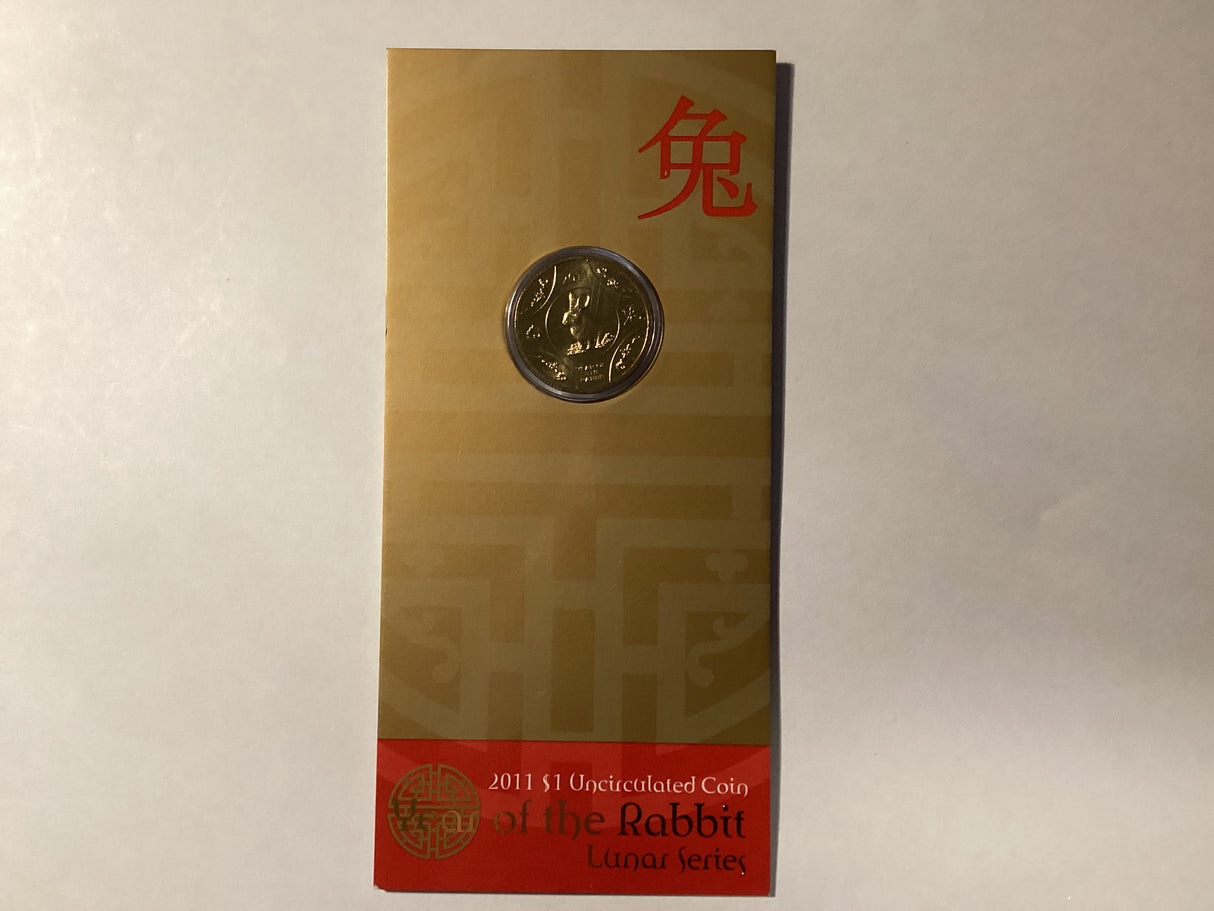 2011 $1 Uncirculated Coin. Lunar Series. Year of the Rabbit.