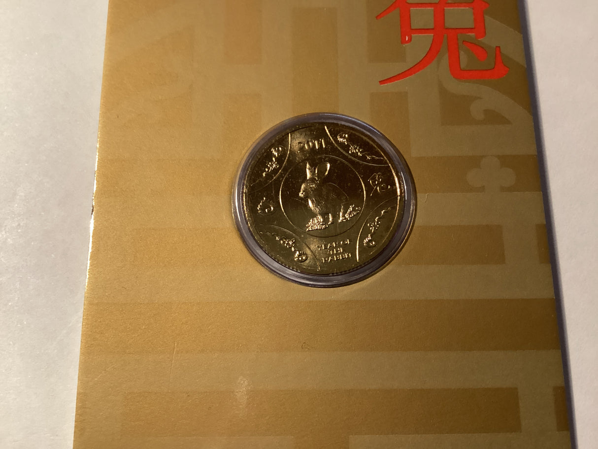 2011 $1 Uncirculated Coin. Lunar Series. Year of the Rabbit.