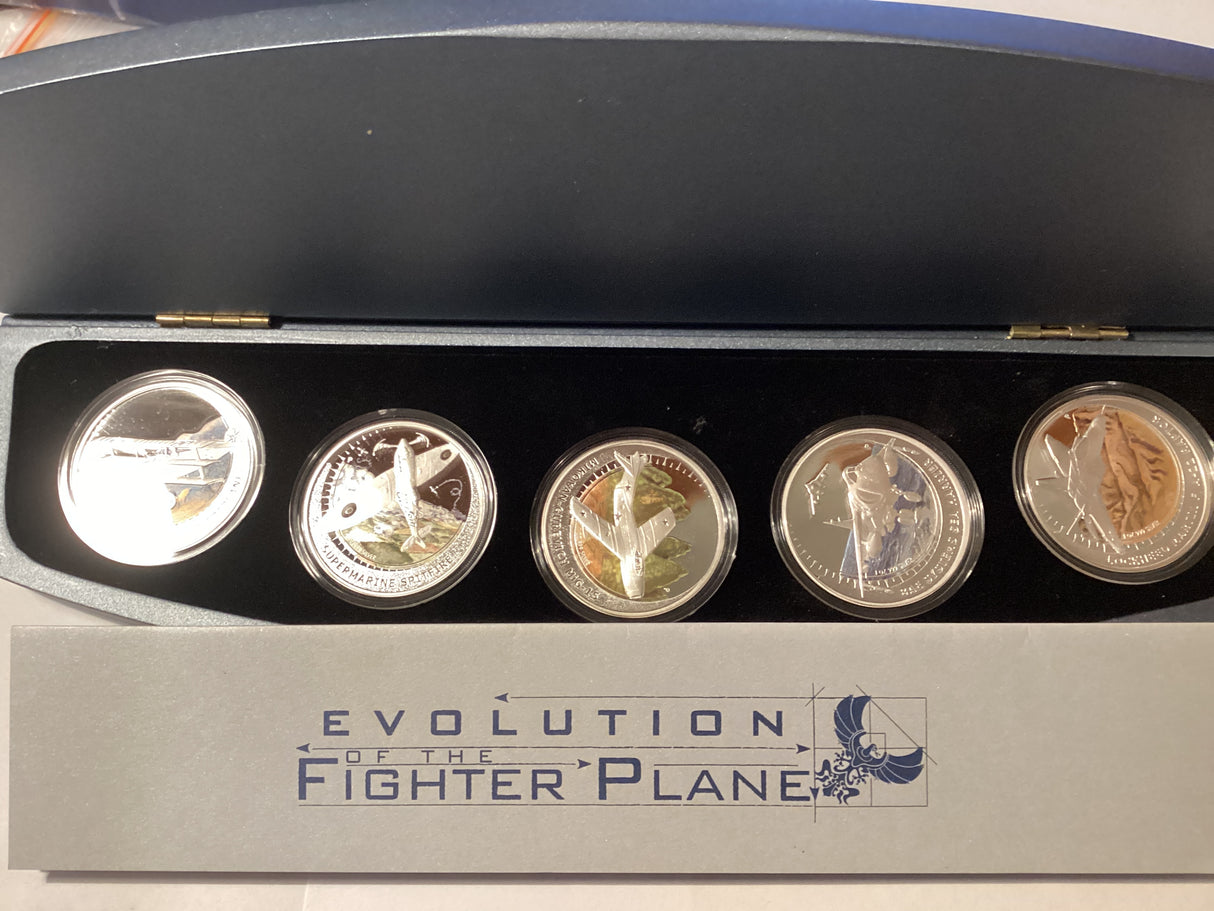 2005 Evolution of the Fighter Plane. Perth Mint. 5 Coin Silver Collection.