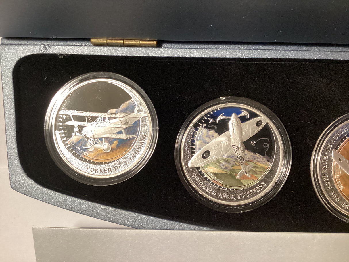 2005 Evolution of the Fighter Plane. Perth Mint. 5 Coin Silver Collection.