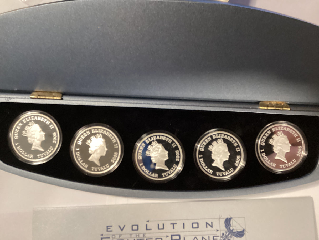 2005 Evolution of the Fighter Plane. Perth Mint. 5 Coin Silver Collection.