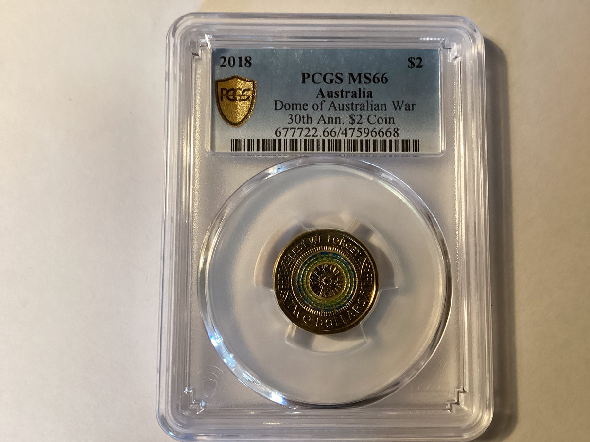 2018 $2 Dome of War. Ex 30th Anniversary Set. PCGS MS66