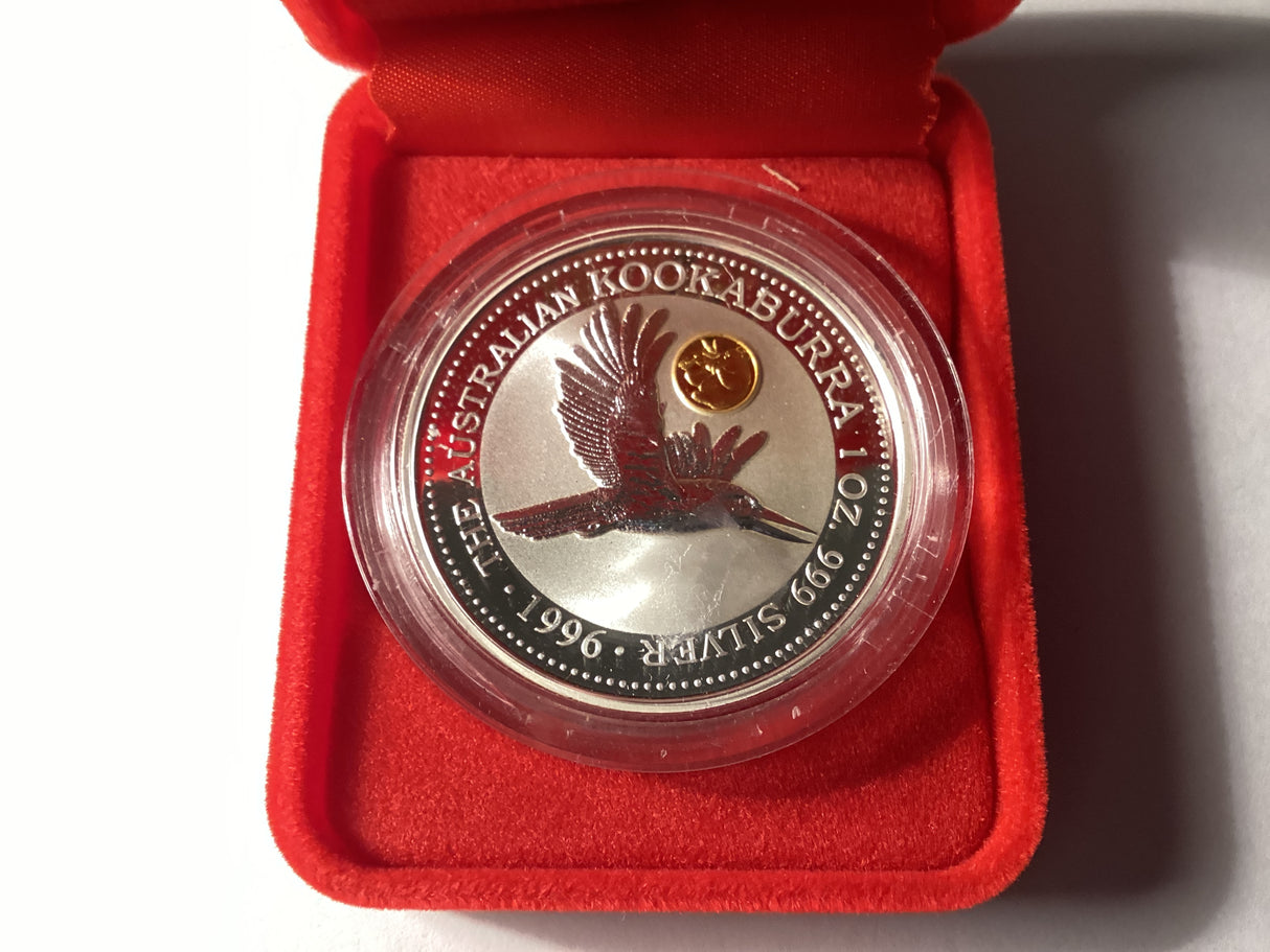 1996 $1 Kookaburra. 1oz Silver Coin. Panda Privy Mark.
