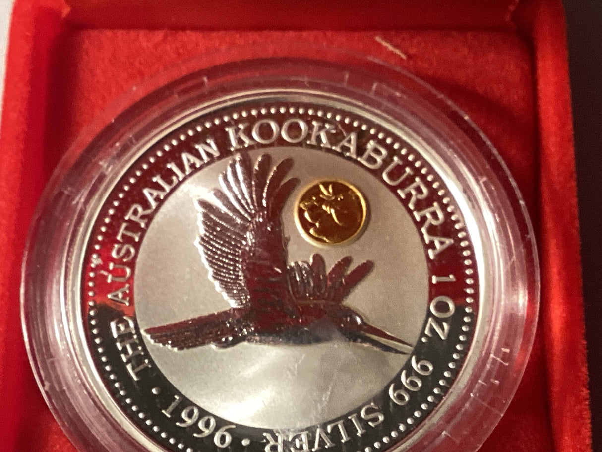 1996 $1 Kookaburra. 1oz Silver Coin. Panda Privy Mark.