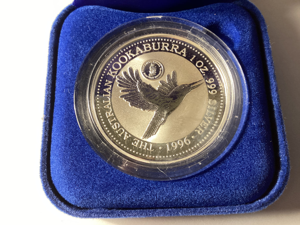 1996 $1 Kookaburra. 1oz Silver Coin. ‘Swan River and Rottnest Island’ Privy Mark.