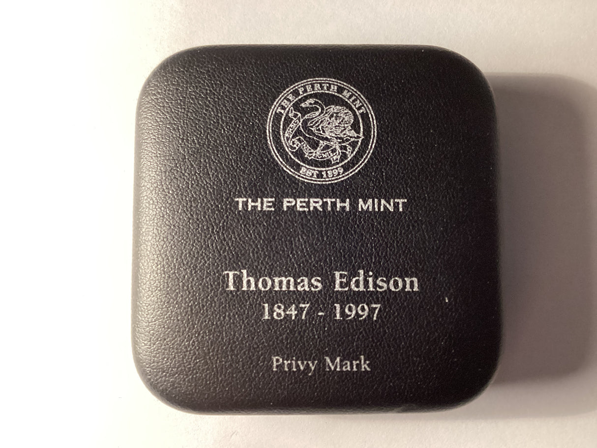 1997 $1 Kookaburra. 1oz Silver Coin. ‘Thomas Edison’ Privy Mark.