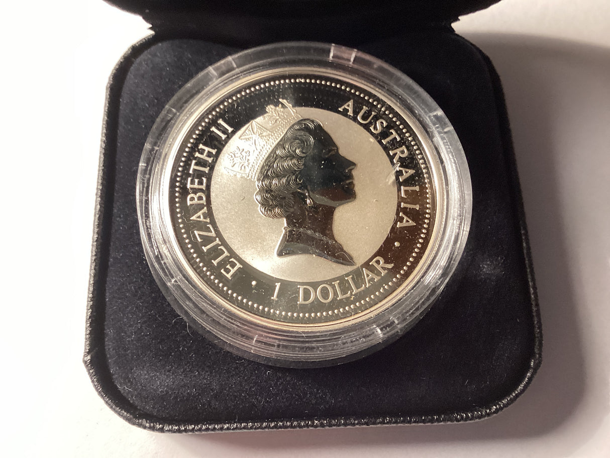 1997 $1 Kookaburra. 1oz Silver Coin. ‘Thomas Edison’ Privy Mark.