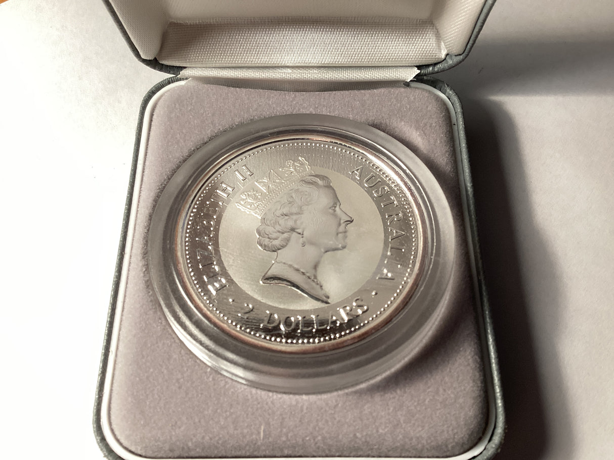 1998 $2 Kookaburra. 2oz Silver Coin. ‘St George Sovereign’ Privy Mark.