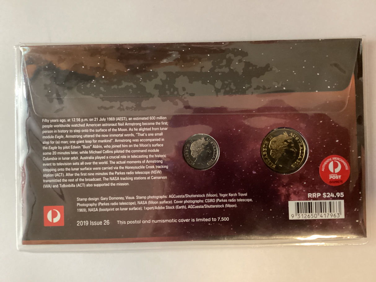 2019 Moon Landing. 50th Anniversary. Dual PNC. 5c and $1.