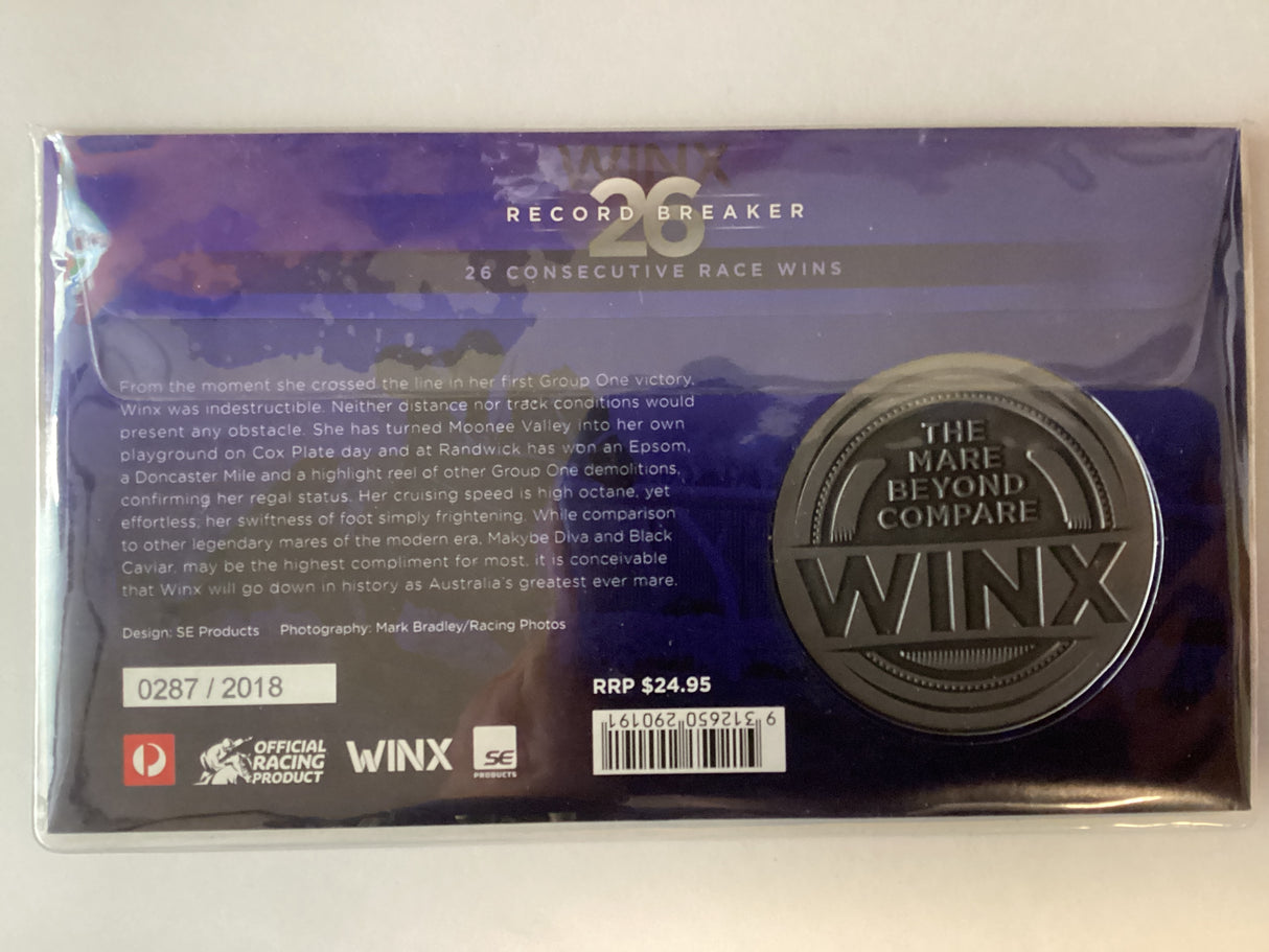 2018 WINX Medallion PMC. 26 Consecutive Race Wins. 2019 Made.