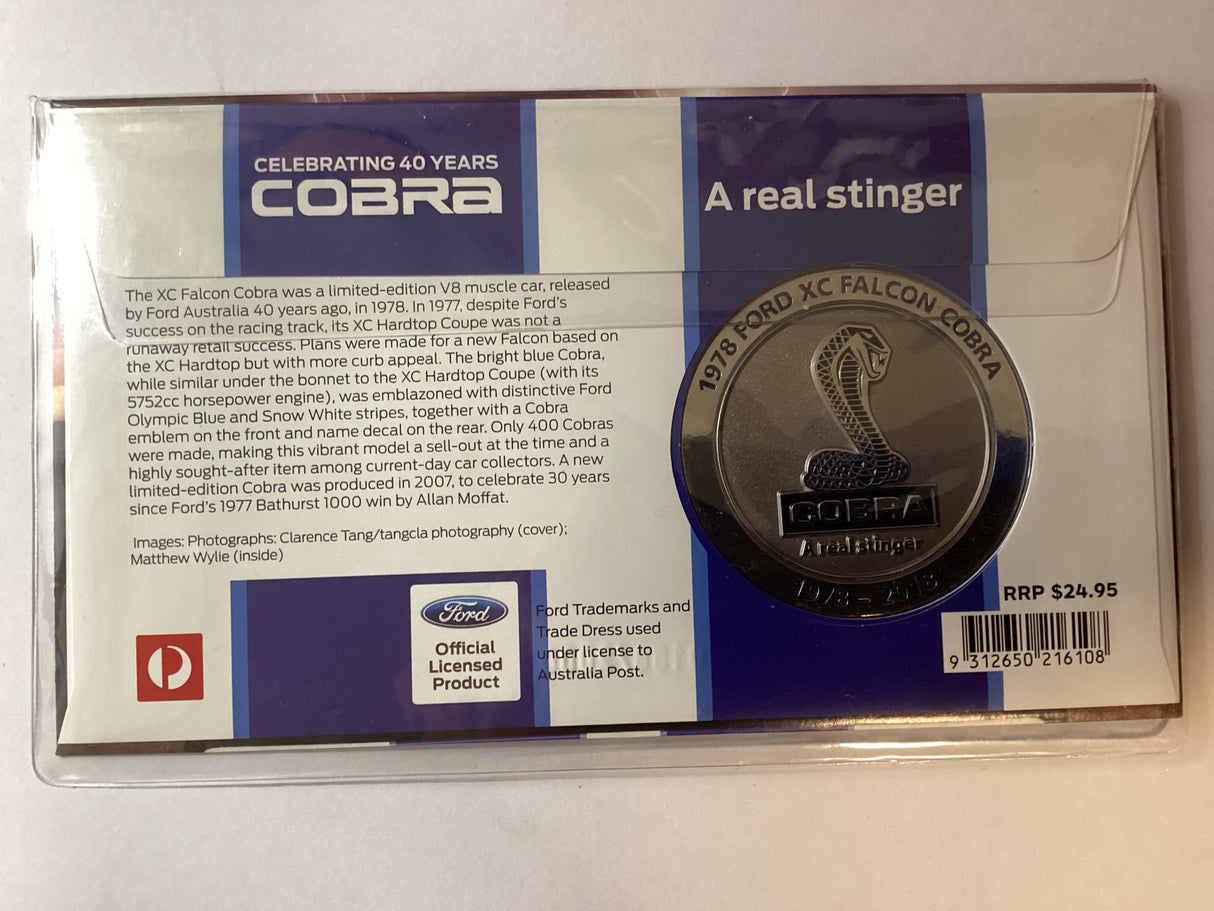 2018 Celebrating 40 Years of Cobra PMC Medallion. 2000 Made.