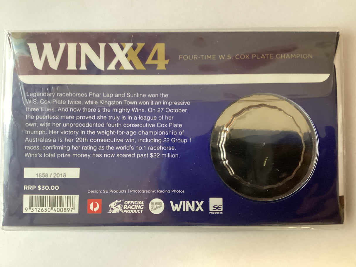 2018 WINX PMC. 2015, 2016, 2017, 2018 Cox Plate Winner Medallion. 2018 Made.