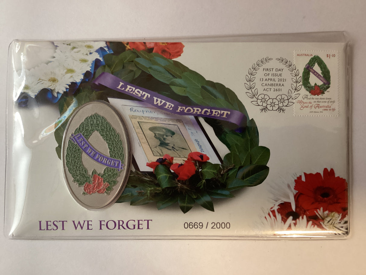 2021 Lest We Forget Medallion PMC. 2000 Made.