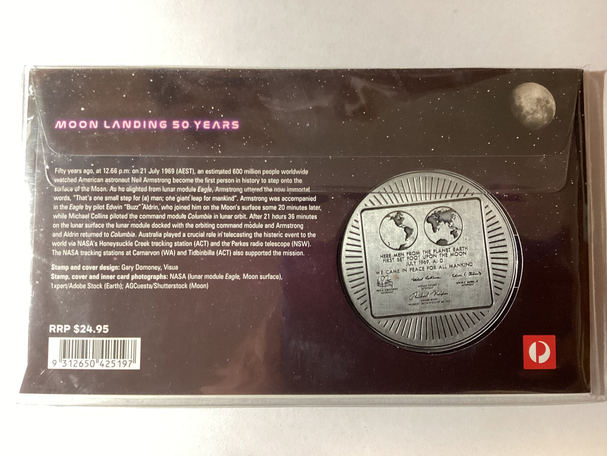 2019 50th Anniversary of the Moon Landing Medallion PMC. 1969 Made.