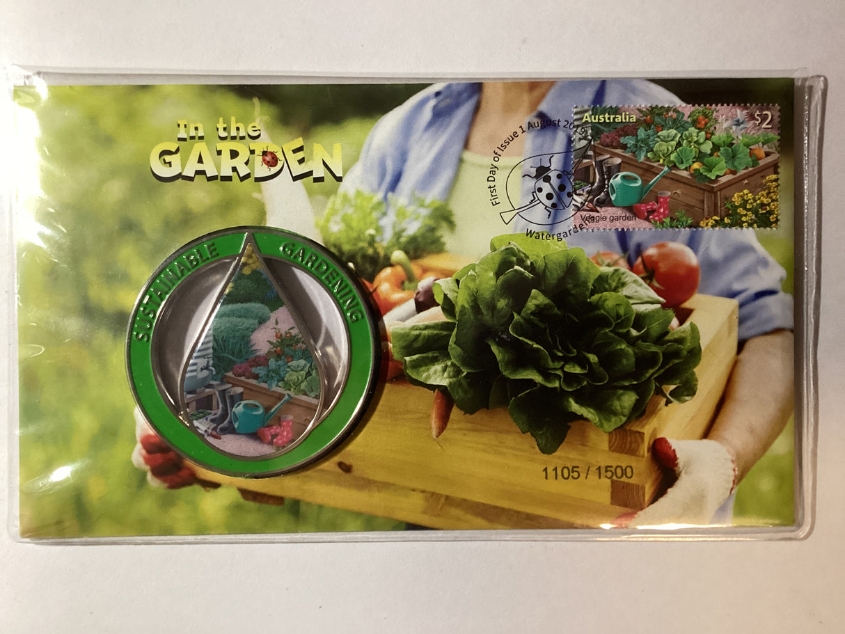2019 In the Garden. Sustainable Gardening Medallion PMC. 1500 made.