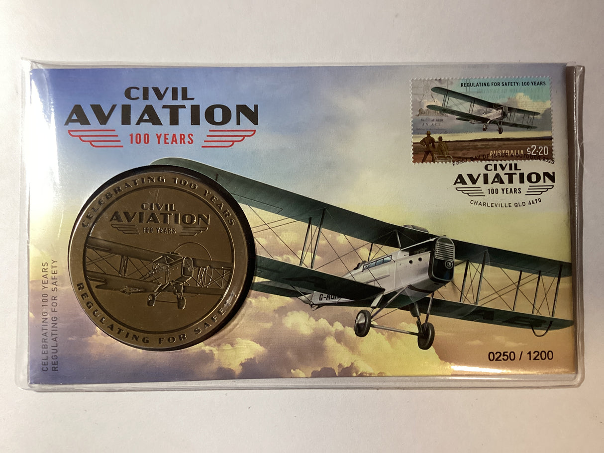 2020 Civil Aviation 100 Years Medallion PMC. 1200 Made.