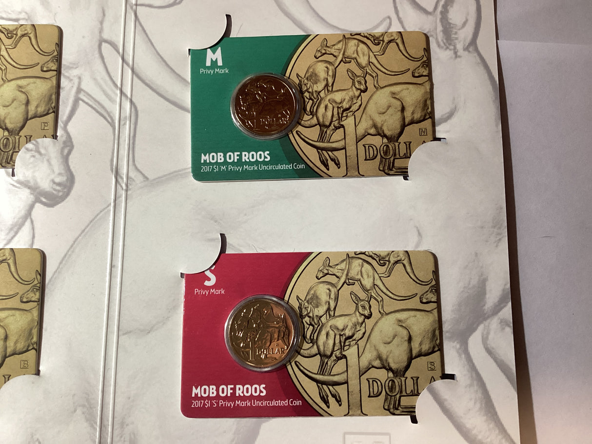 2017 ANDA Money Expo Complete Mob of Roos 4 Coin Folder. P, B, M, S Privy Mark Coins.