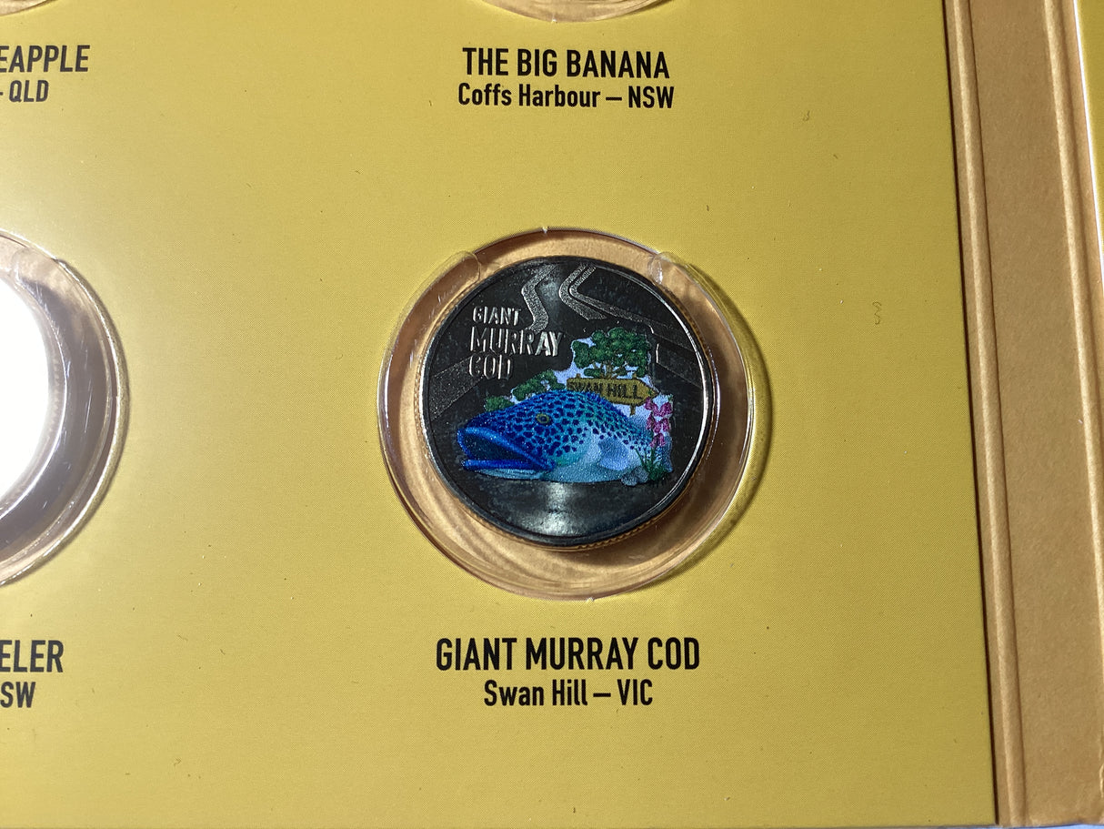 2023 Aussie Big Things Complete Set. With Coloured Giant Murray Cod.