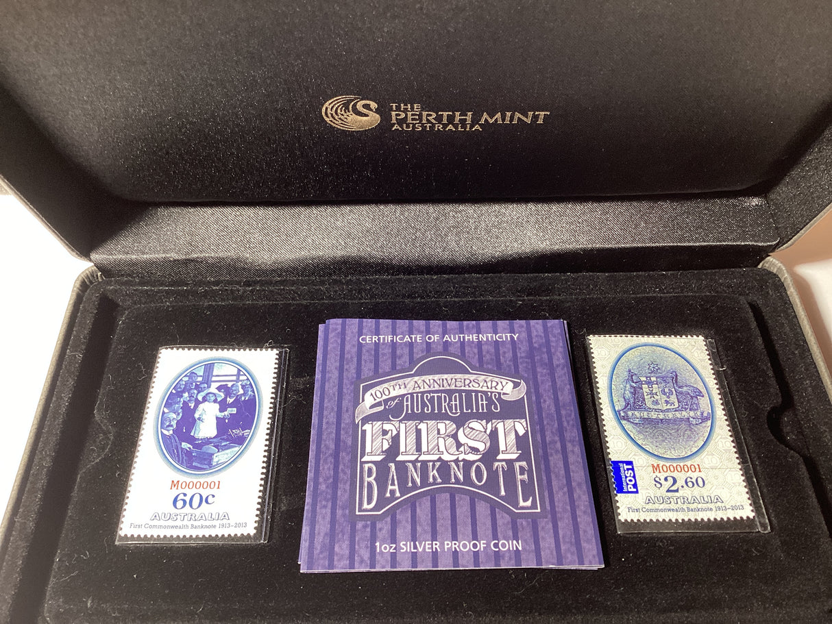 2013 100th Anniversary of Australia’s First Banknote. Stamp and Coin Set.